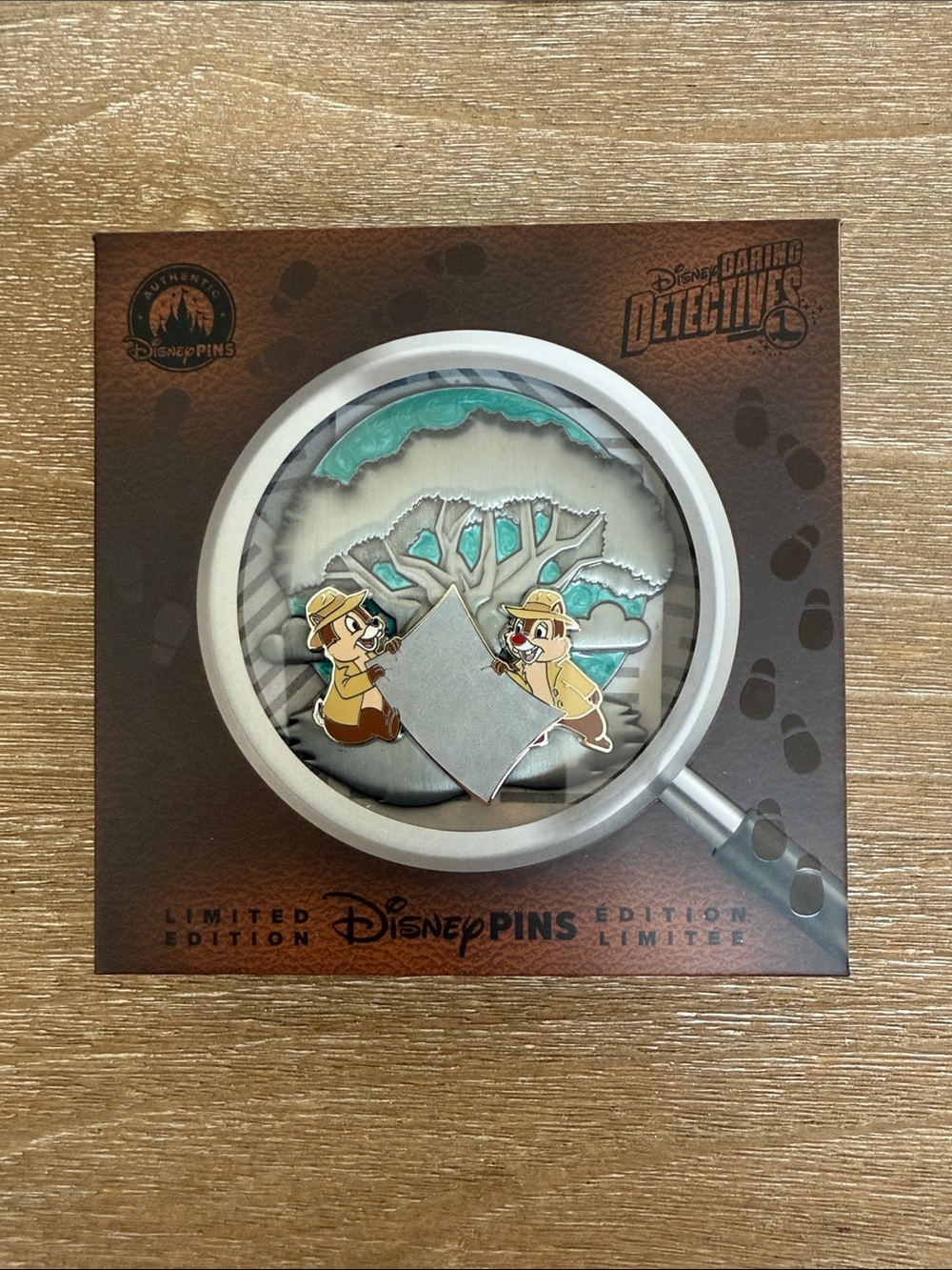 Disney Detective Chip 'n' Dale Limited Edition Enamel Pin - Teal, Brown, White